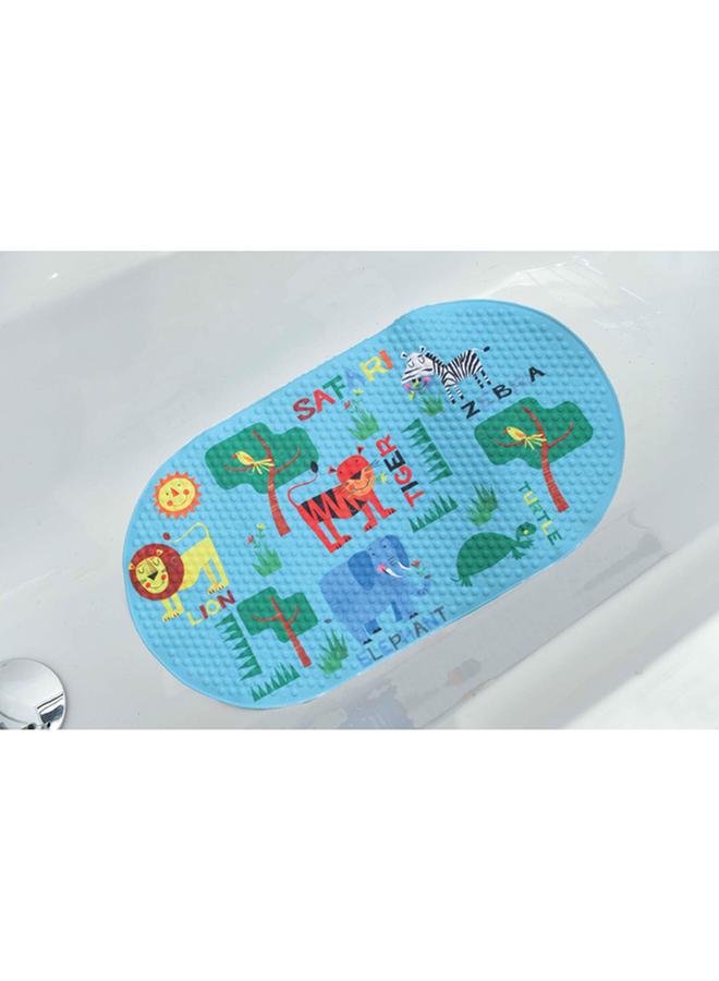 Tendance Polyester Anti-Slip Safari Printed Suction Cup Bathtub Floor Mat Multicolor 69 X 39Cm 721425 - Image 1
