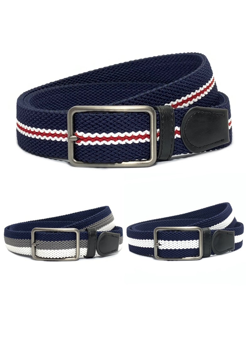 Classic Milano® Braided Canvas Woven Elastic Stretch Belt for Men/Women/Junior with Multicolored Belt men Enclosed in an Elegant Gift Box by Milano Leather - Image 2