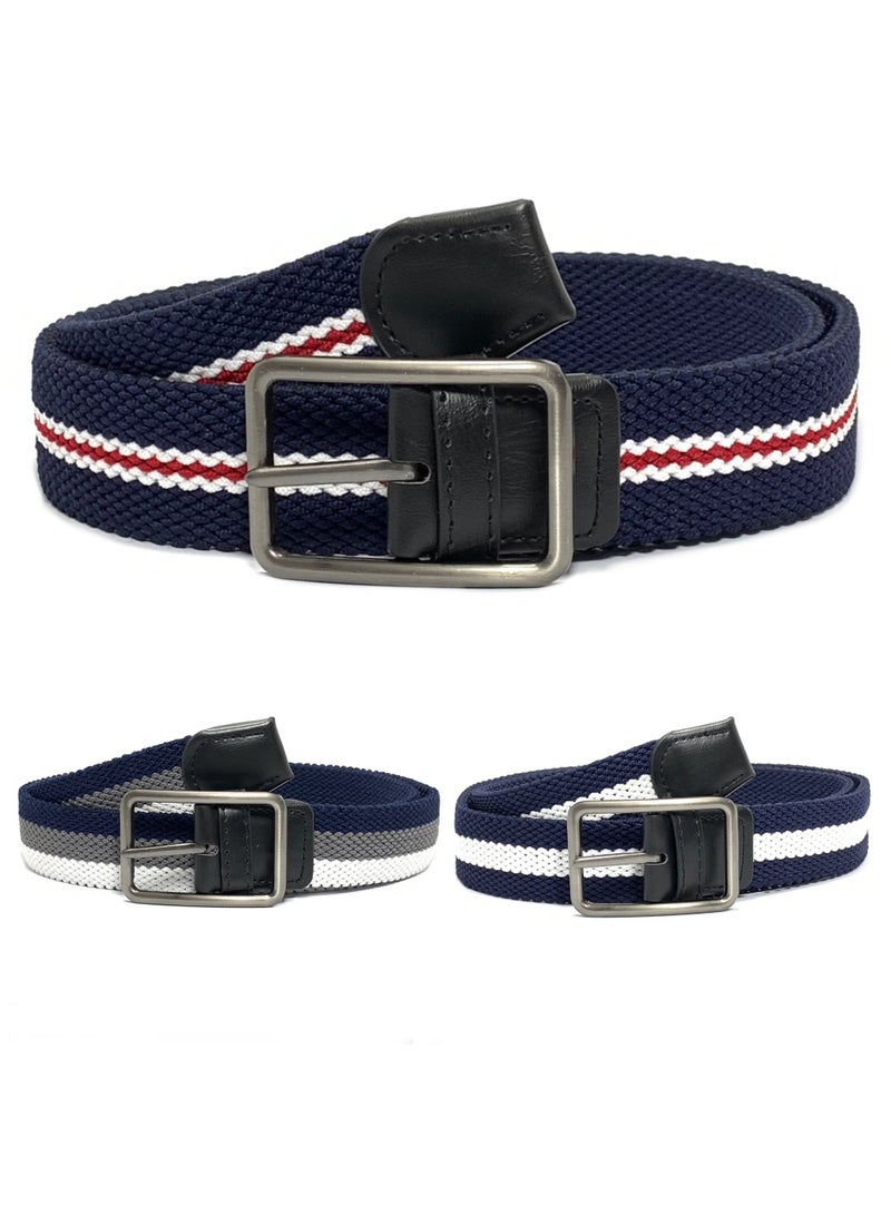 Classic Milano® Braided Canvas Woven Elastic Stretch Belt for Men/Women/Junior with Multicolored Belt men Enclosed in an Elegant Gift Box by Milano Leather - Image 3