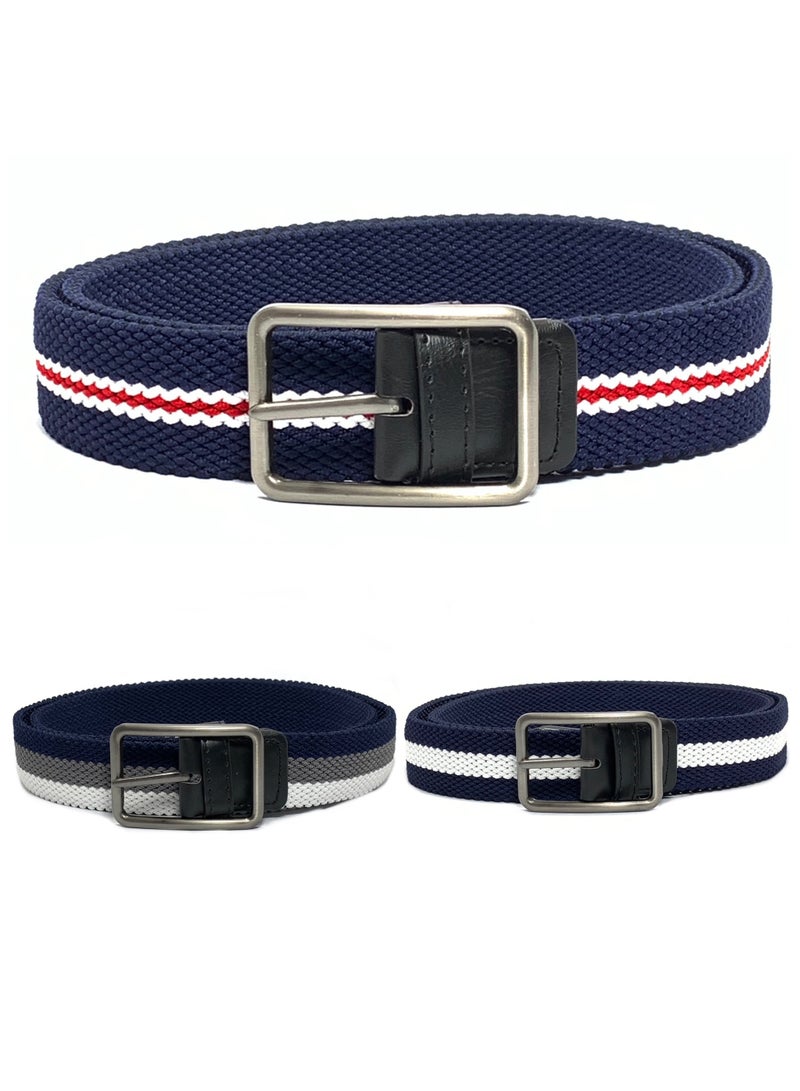Classic Milano® Braided Canvas Woven Elastic Stretch Belt for Men/Women/Junior with Multicolored Belt men Enclosed in an Elegant Gift Box by Milano Leather - Image 4
