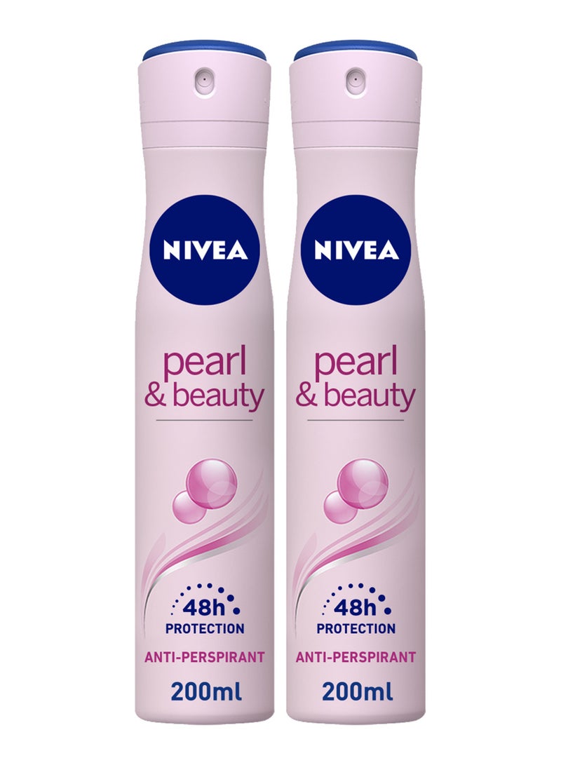 Nivea Antiperspirant Spray Pearl And  Beauty Pack of 2 - Image 1