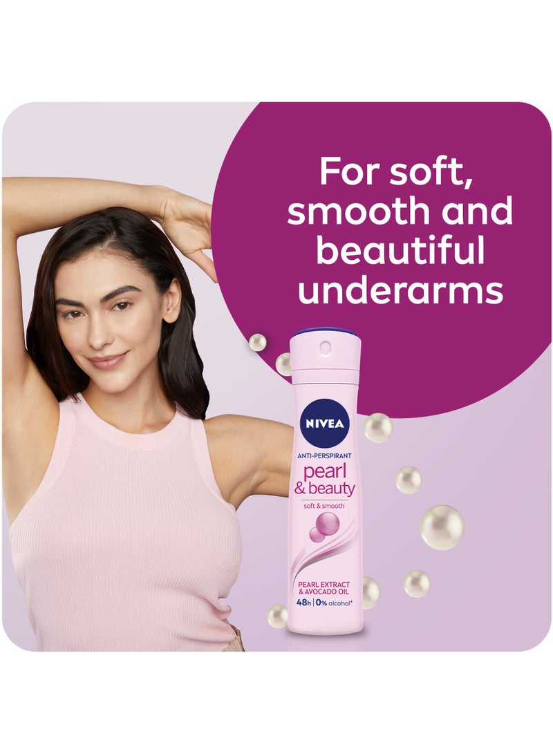 Nivea Antiperspirant Spray Pearl And  Beauty Pack of 2 - Image 2