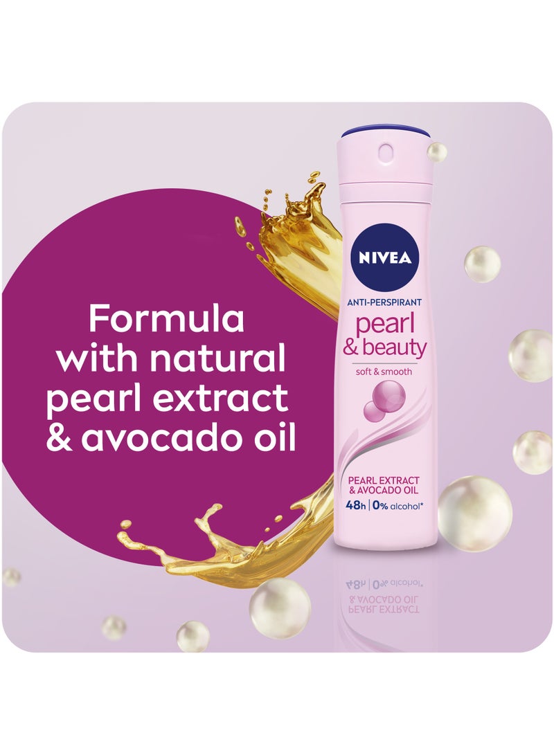 Nivea Antiperspirant Spray Pearl And  Beauty Pack of 2 - Image 4