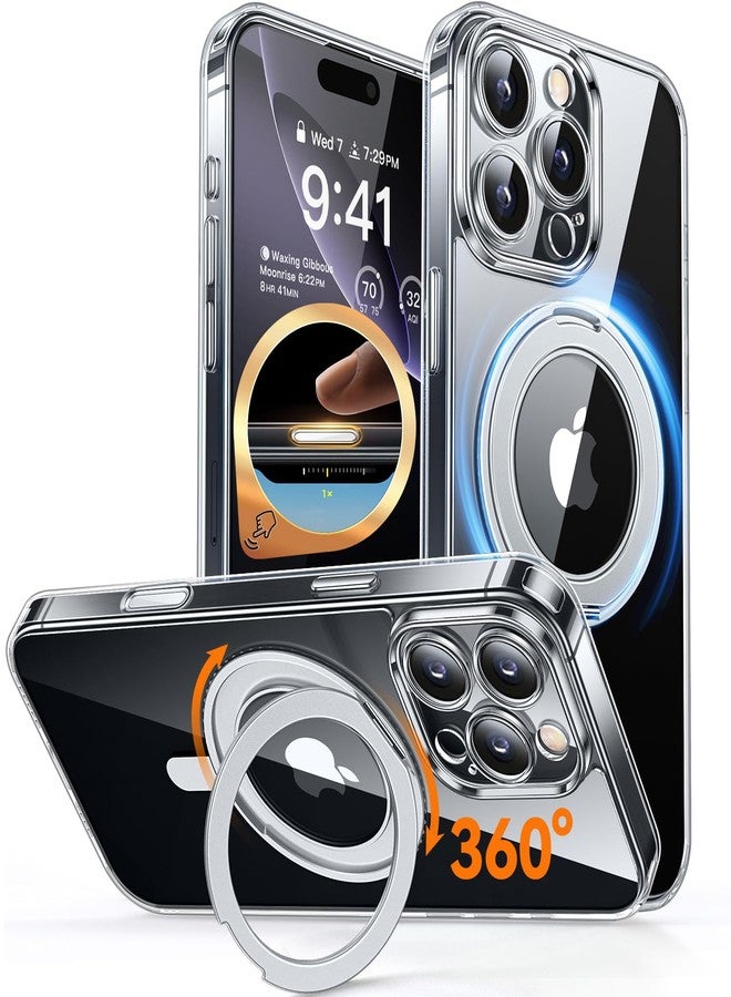 كانشن جراب CANSHN دوار 360 درجة مغناطيسي لهاتف iPhone 16 Pro Max مع التحكم في الكاميرا [حماية كاملة للكاميرا] [متوافق مع Magsafe] غطاء هاتف واقي مقاوم للصدمات غير مصفر مقاس 6.9 بوصة - شفاف - Image 1