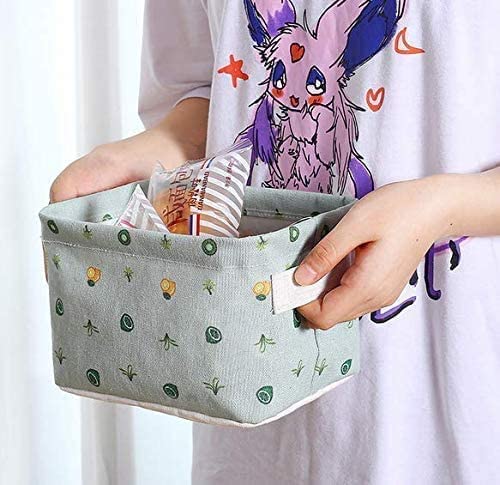2V BROTHERS 2V BROTHERS Canvas Storage Basket Bins Home Decor Organizers Bag for Adult Makeup Baby Toys Liners Books Pack of 3 Rendom print  - Image 5