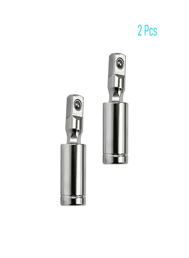 FOCMKEAS 3/8" Universal Joint Swivel Socket Adapter, Impact Socket Extension, CR-V Steel, 2PCS - Image 2
