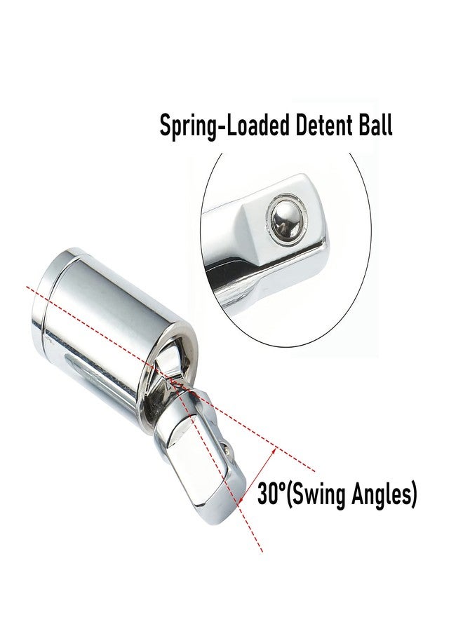 FOCMKEAS 3/8" Universal Joint Swivel Socket Adapter, Impact Socket Extension, CR-V Steel, 2PCS - Image 5