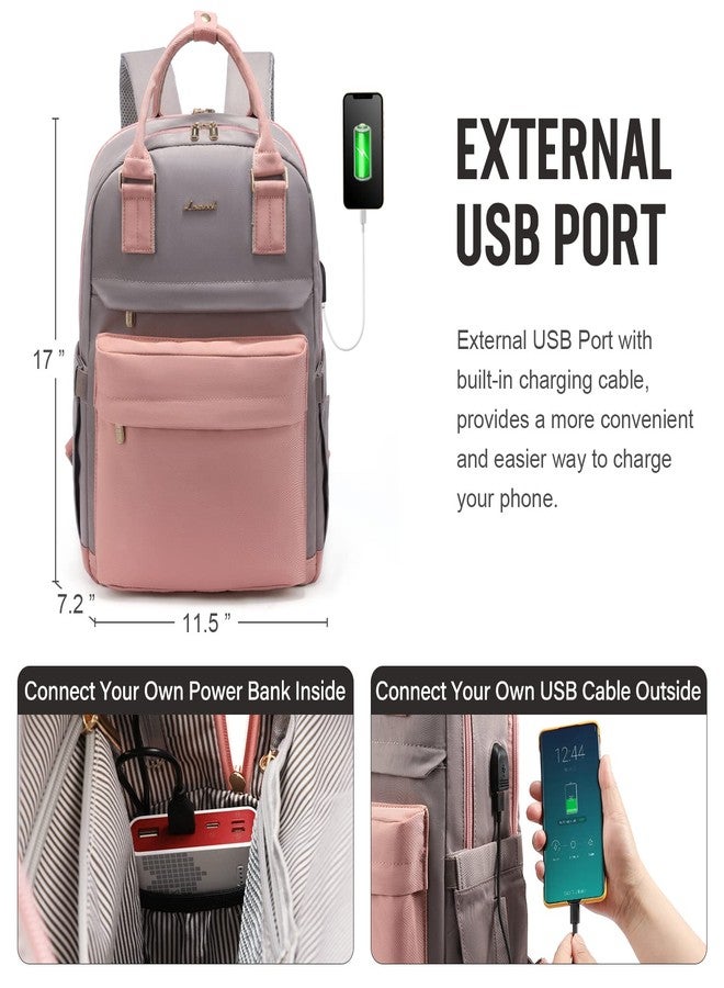 لوف فوك حقيبة ظهر لابتوب LOVEVOOK للنساء، تتسع للابتوب حتى 15.6 بوصة، مزودة بمنفذ USB، حقيبة ظهر أنيقة مقاومة للماء، مناسبة للمعلمات والممرضات، حقيبة سفر أنيقة، حقيبة ظهر كلاسيكية، حقيبة كتب للجامعة والمدرسة والعمل - Image 5