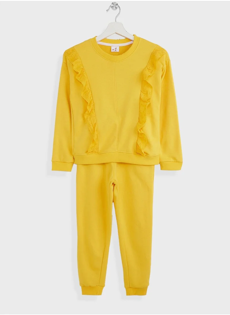 Pinata Girls Ruffle Sweatshirt And Jogger Set