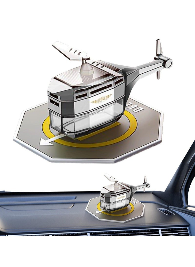 Y&D Car Helicopter Solar Aromatherapy Air Freshener | Auto-Rotating Airplane Design Diffuser - Lasting Light Fragrance for & Home Interior Decoration and Purification  - Image 1