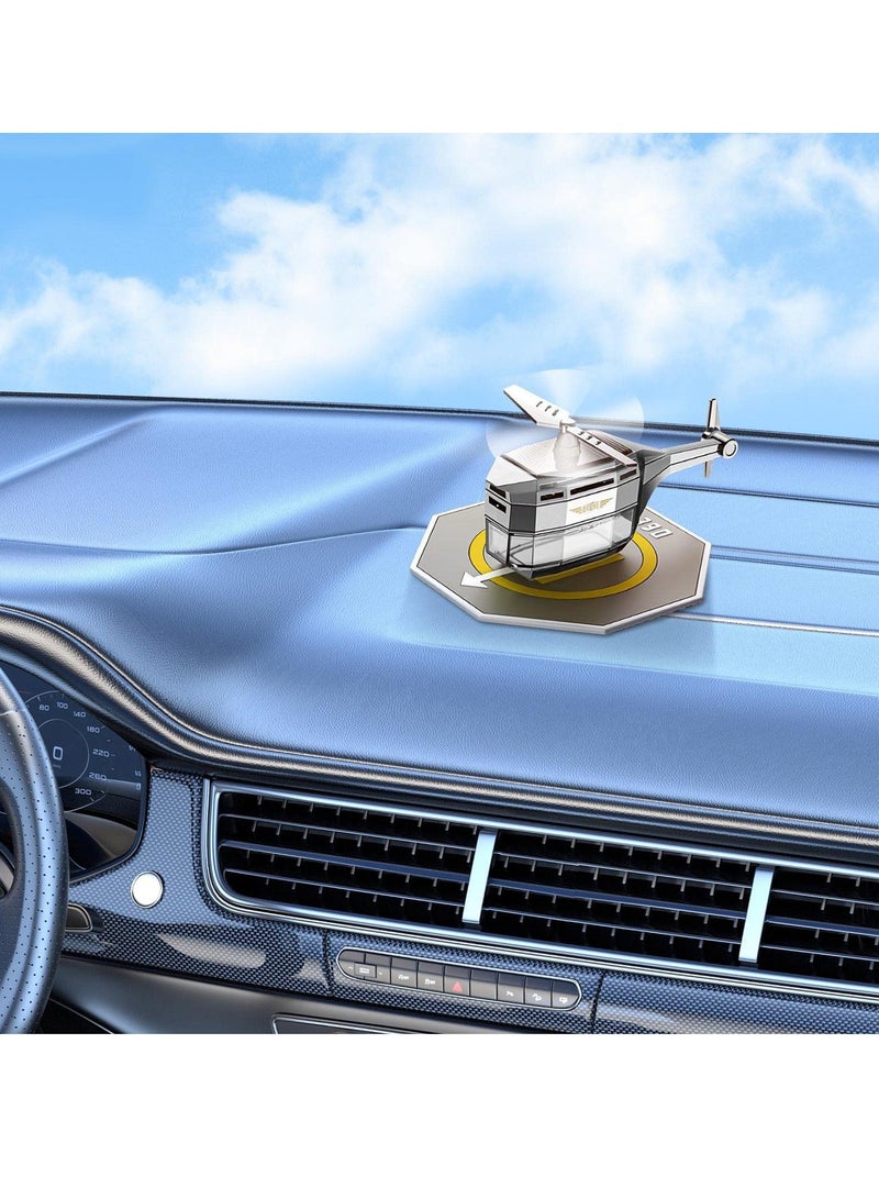 Y&D Car Helicopter Solar Aromatherapy Air Freshener | Auto-Rotating Airplane Design Diffuser - Lasting Light Fragrance for & Home Interior Decoration and Purification  - Image 2