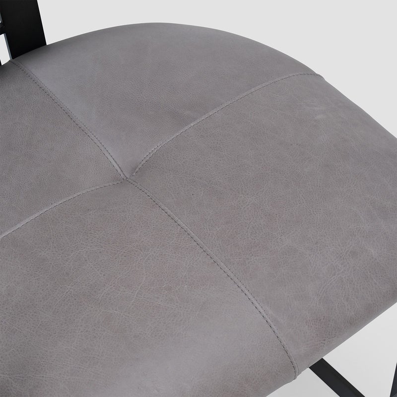 AL HUZAIFA FURNITURE Melina Armchair Bar Stool, Upholstered In Natural Leather With Metal - Image 3