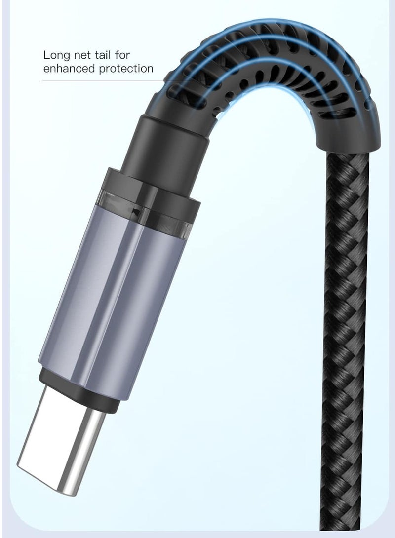 إكس أو INET محول ضوئي ذكي مضفر لكابل Lightning USB-A Type-C 1.0 متر 2.4A أسود - Image 3