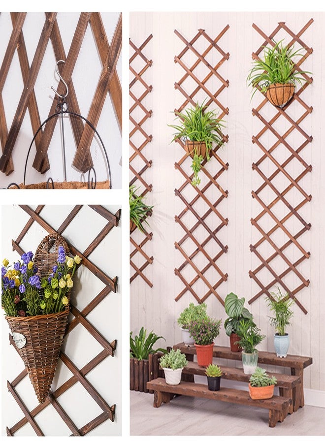 Avalution Extensible Natural Garden Wooden Fence Lattice Frame Plant Support Frame Natural Wooden Lattice Frame for Cucumber Climbing Plant Vines Ivy Rose 75"x11.8" Lattice Fence Panel(2Pack) - Image 5