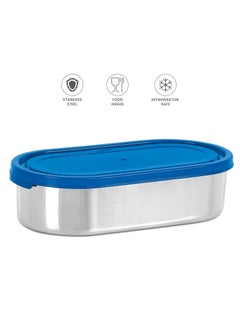 Milton MILTON Steel Slider Stainless Steel Container, 675 ml, Blue | Tiffin | Refrigerator Free| Food Grade  - Image 2