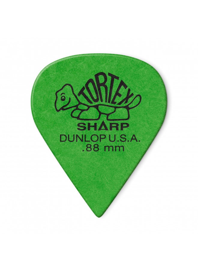 JIM DUNLOP Dunlop Tortex Sharp Guitar Picks .88mm Green 72 Pack 