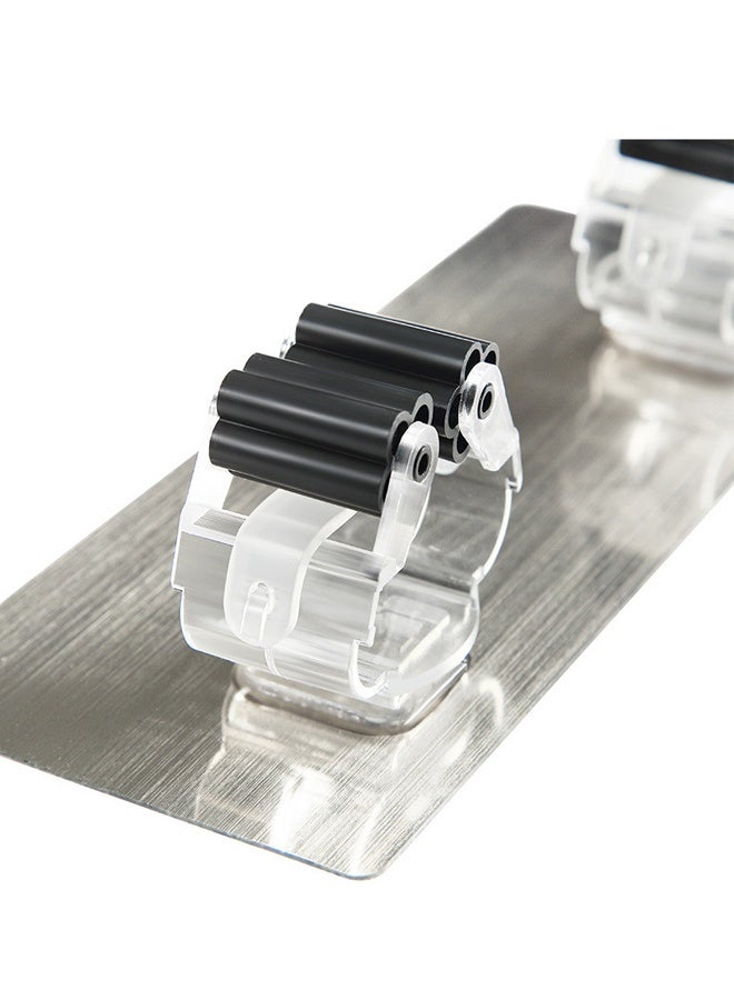 Seamless Mop Double Hook - No-Drill Adhesive Wall for Cleaning Tools Load-Bearing & Mark-Free Surface Easy Installation, Durable Stainless Steel Waterproof Design Kitchen, Bathroom, Garage - Image 2