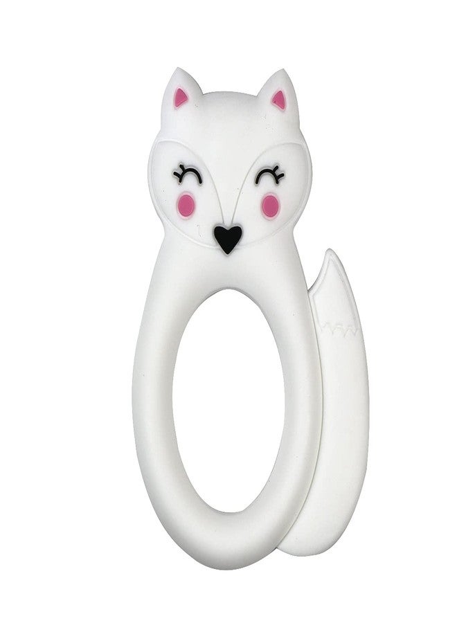 GUCHIGU Teethers for Babies | BPA Free Silicone Soft Baby Toys | Fox Shaped Baby Gum Molar Chew Toy Releive Long Tooth Pain | Toodle Teething Pacifier BT2044B (6-12 Months, White) - Image 1