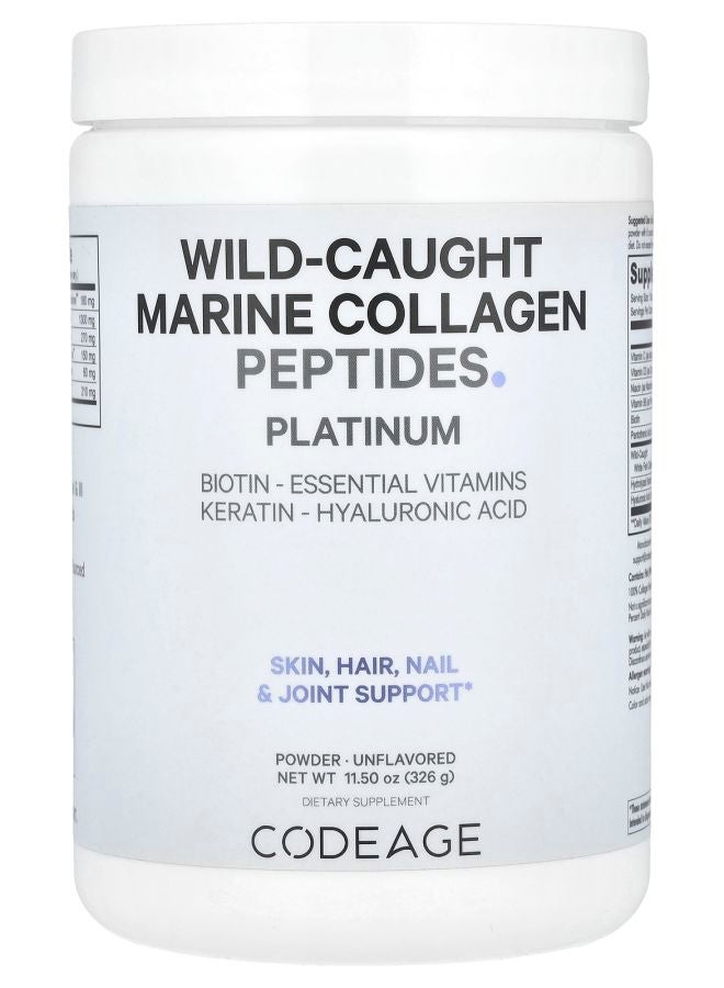 Codeage WildCaught Marine Collagen Peptides Powder Platinum Unflavored 11.5 oz (326 g)
