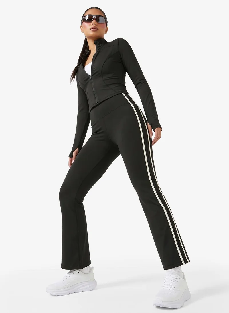 Frwd High Rise Flared Leggings with Side Stripes