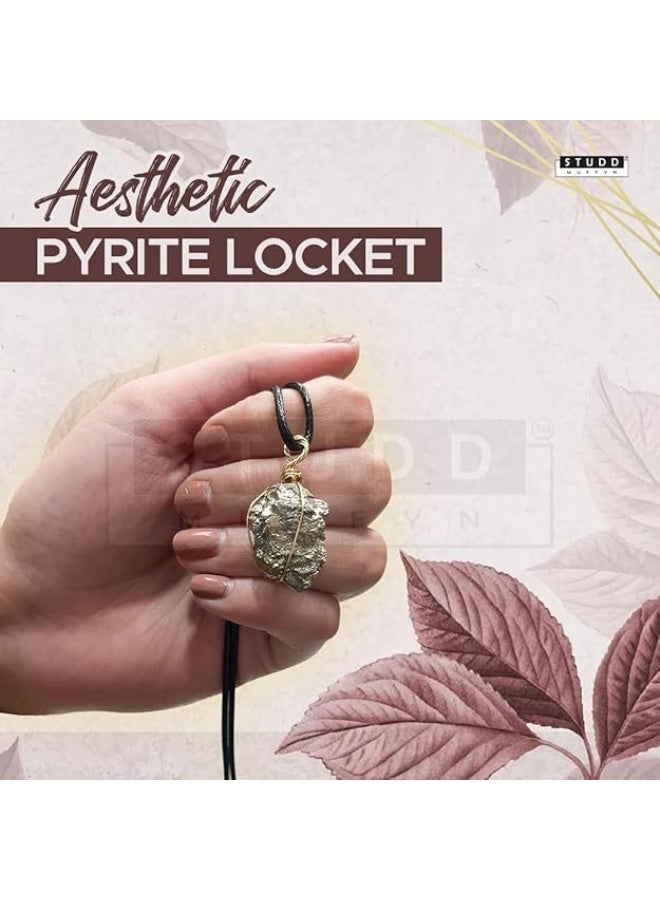 Studd Muffyn | Aesthetic Pyrite Locket | Raw Pyrite |Brass - Image 2