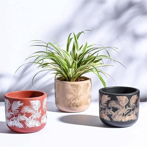 UGAOO Sienna Terracotta Indoor Pot for Plant - Aesthetic, Durable, Premium Planter for Home Décor (Set of 3) - Image 1