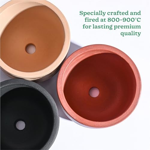 UGAOO Sienna Terracotta Indoor Pot for Plant - Aesthetic, Durable, Premium Planter for Home Décor (Set of 3) - Image 5