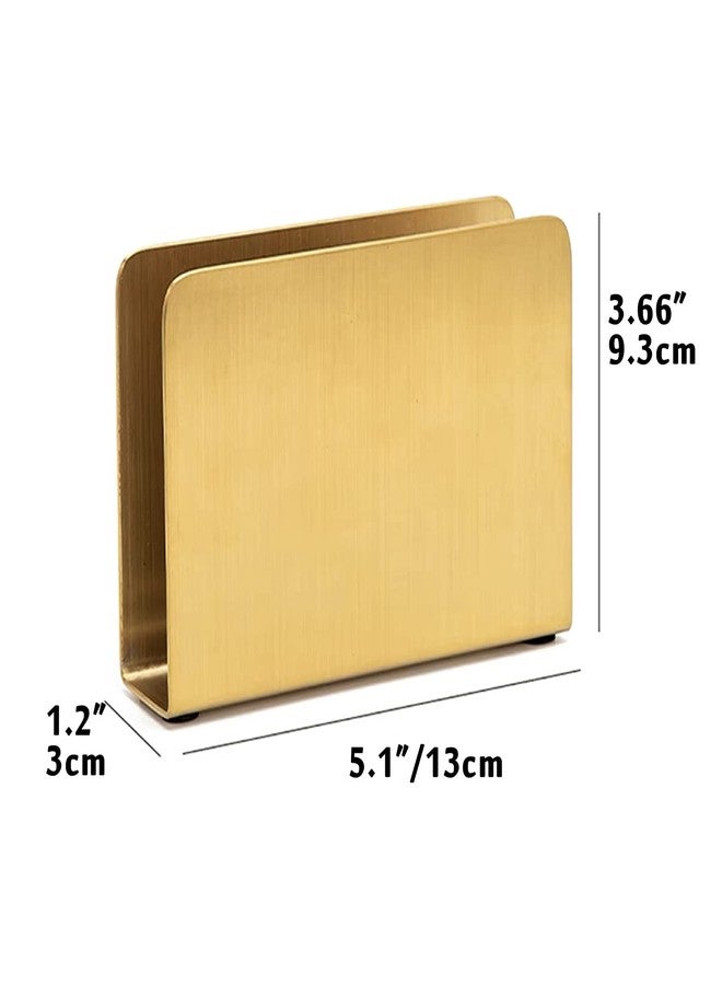 Cohpoh Gold Napkin Holder Freestanding Steel Tissue Dispenser Paper Napkin Holder for Dining Table Kitchen Countertop Guest Towel (Square) - Image 2