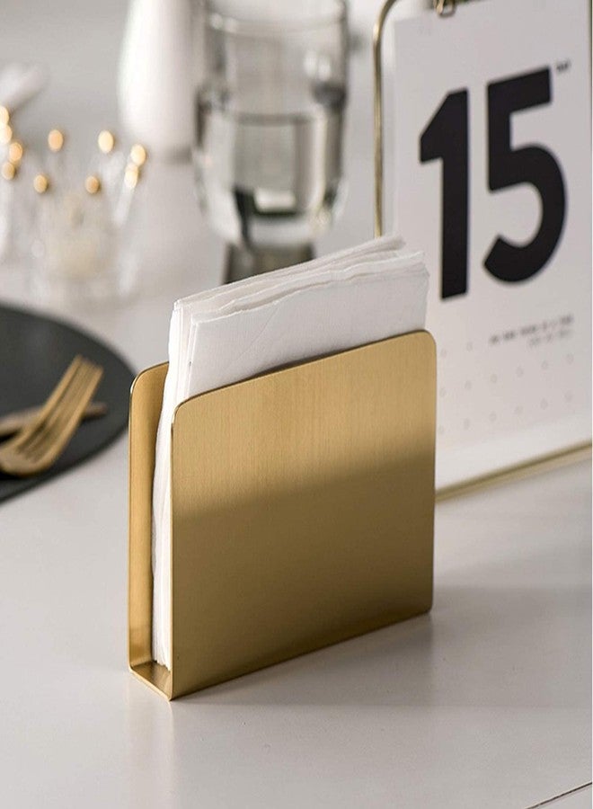 Cohpoh Gold Napkin Holder Freestanding Steel Tissue Dispenser Paper Napkin Holder for Dining Table Kitchen Countertop Guest Towel (Square) - Image 5