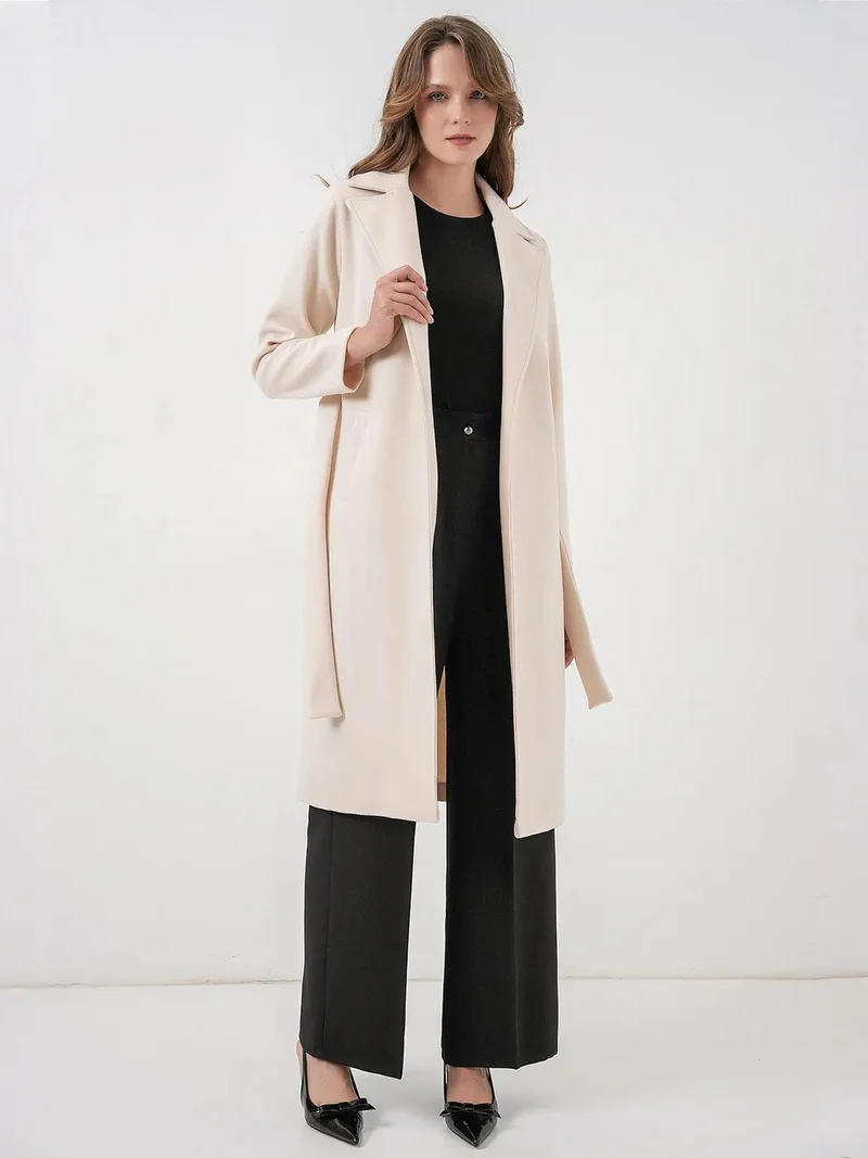 BIG DART BDART Double Breasted Tie Closure Textured Coat