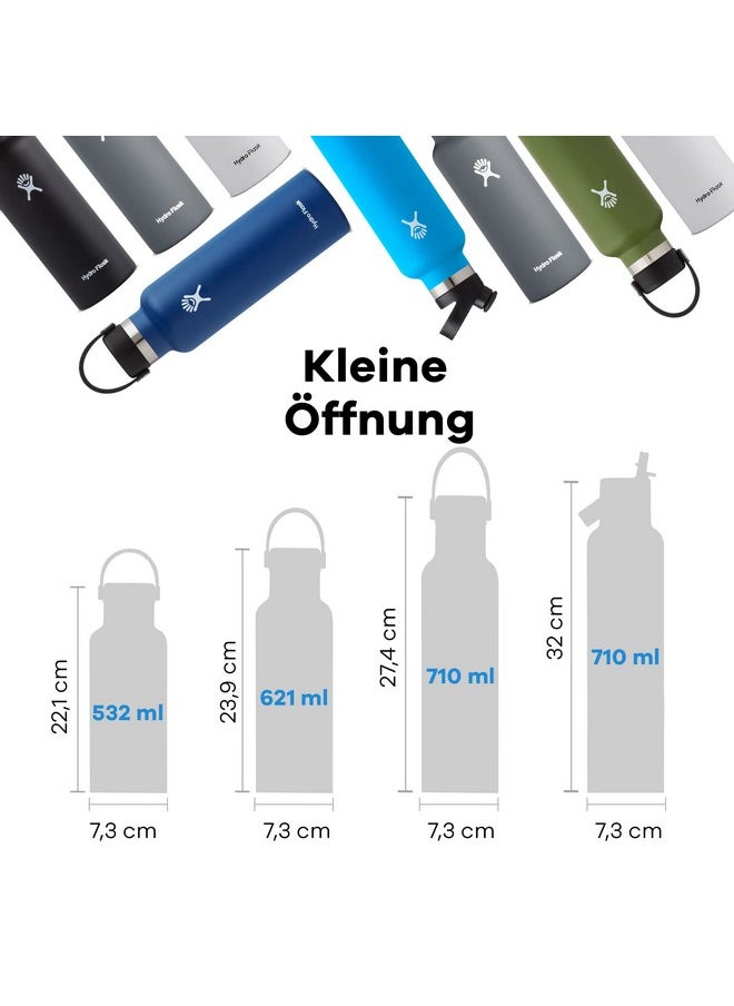 Hydro Flask Water Bottle 621 Ml (21 Oz) Refill For Good Edition Stainless Steel & Vacuum Insulated Standard Mouth With Leak Proof Flex Cap Whitecap  - Image 3