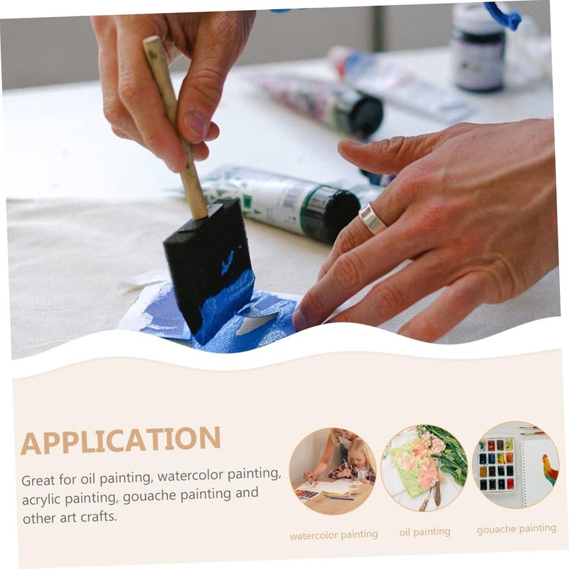 16pcs Sponge Paint Brush Black Sponge Brushes Boys and Girls for Painting Easy to Clean - Image 2