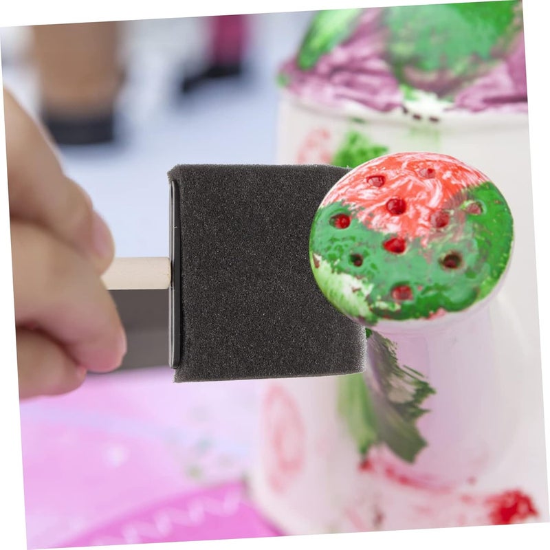 16pcs Sponge Paint Brush Black Sponge Brushes Boys and Girls for Painting Easy to Clean - Image 3