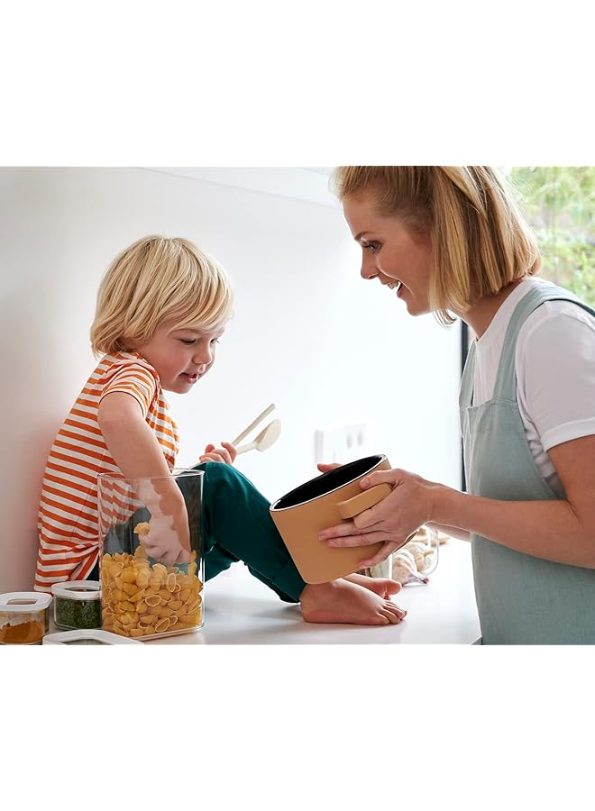 ميبال مجموعة من 3 قطع من حاويات الطعام وحاويات المطبخ والمنظم وحاويات تخزين الطعام القابلة للتكديس والمحكمة الإغلاق، 1 × 2000 مل و2 × 1000 مل باللون الأبيض - Image 2