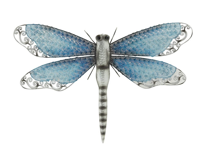 Deco 79 Metal Dragonfly Home Wall Decor Indoor Outdoor Wall Sculpture, Wall Art 25" x 1" x 16", Blue - Image 2