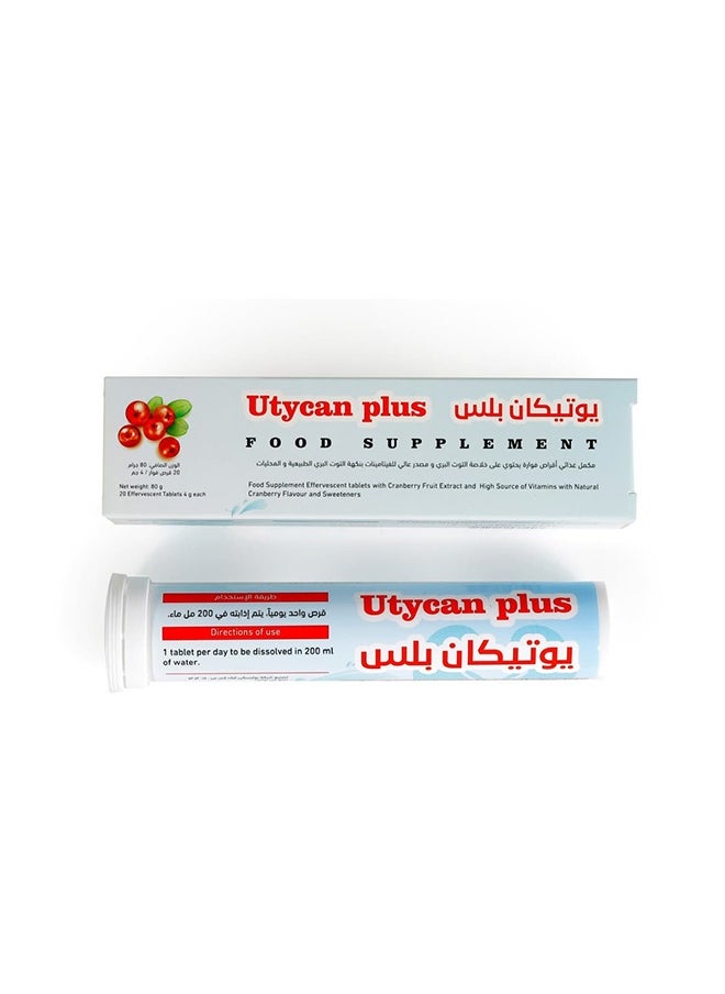 Noor AlQmar - Utycan Plus with Cranberry Herbal Extract for Urinary Tract Infection – 20 Effervescent Tablets - Image 1