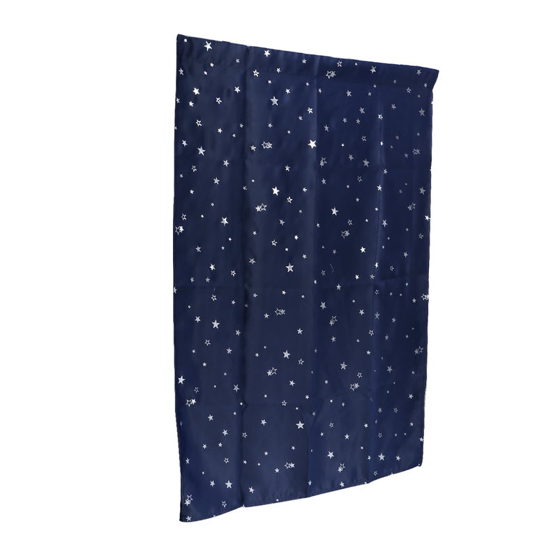2pcs Star Printed Window Curtain Decorative Room Darkening Drape for Bedroom Living Room Grommets 100x130cm(Navy ) - Image 3
