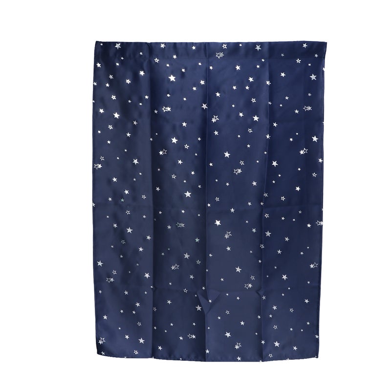 2pcs Star Printed Window Curtain Decorative Room Darkening Drape for Bedroom Living Room Grommets 100x130cm(Navy ) - Image 2