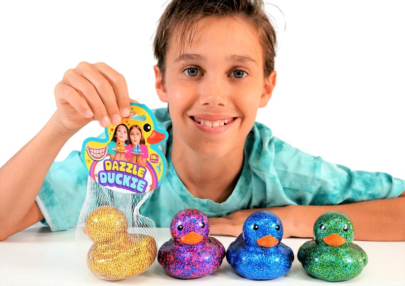 Ja-Ru JA-RU Giant Glitter Rubber Ducks (4 Rubber Duckies Assorted) Baby Bath Toys & Pool Beach Essentials. Stress Relief Sensory Play Fidget Toy. Bulk Pinata Filler Stocking Stuffer. 4343-4s - Image 2