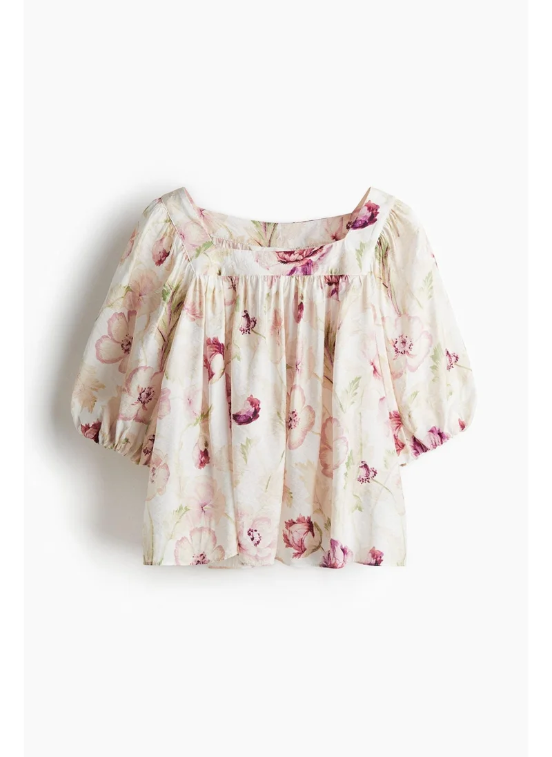 H&M Balloon-sleeved blouse