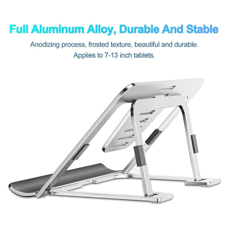 Gray Adjustable Aluminum Tablet Stand For 7-13 Inch Notebook And Tablet Holder Lightweight And Foldable - Image 5