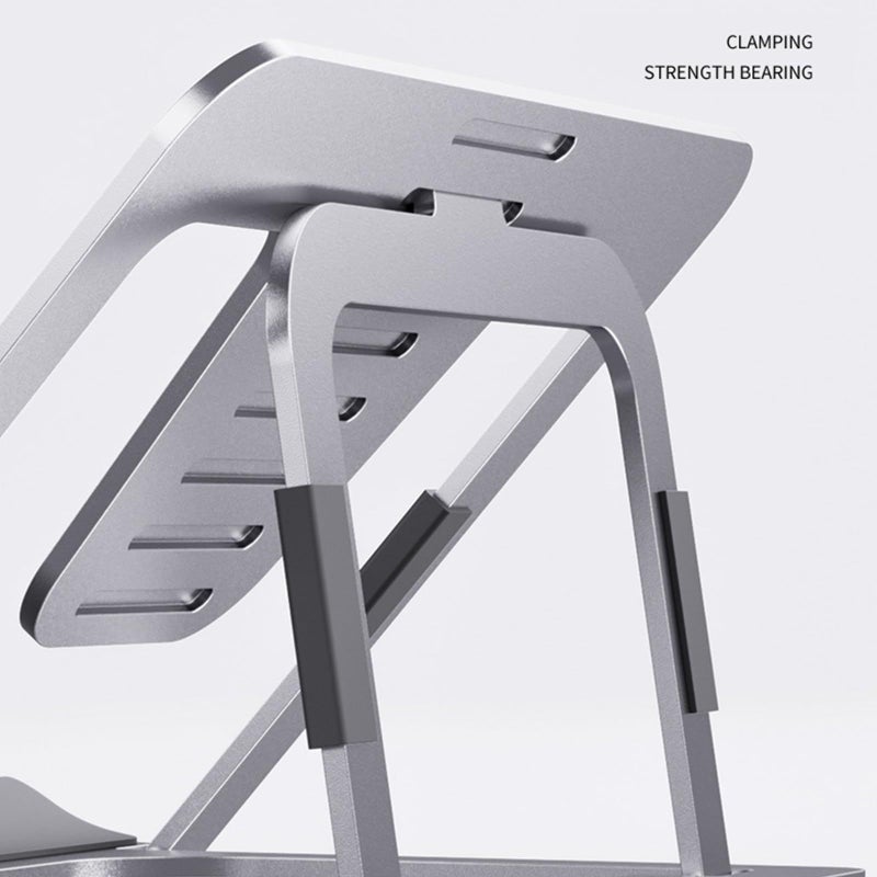 Gray Adjustable Aluminum Tablet Stand For 7-13 Inch Notebook And Tablet Holder Lightweight And Foldable - Image 4