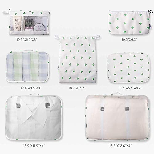 TS WITH TECHSUN 7 Pcs Travel Organizer Pouch Packing Cubes for Clothes Space Savers Bags Cosmetics/Underwear/Socks/Shoes Toiletry Bag Laundry Organiser (Nylon) (Black) - Image 5
