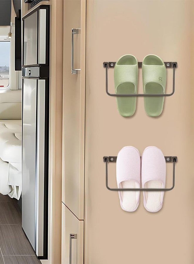 Ranjaner 2 Pack Foldable RV Shoe Rack, Wall Mounted RV Shoe Storage Racks Shoe Wall Shelf with Screws, Aluminum Camper Shoe Organizer Shoes Holder RV Travel Trailer Accessories - Image 4