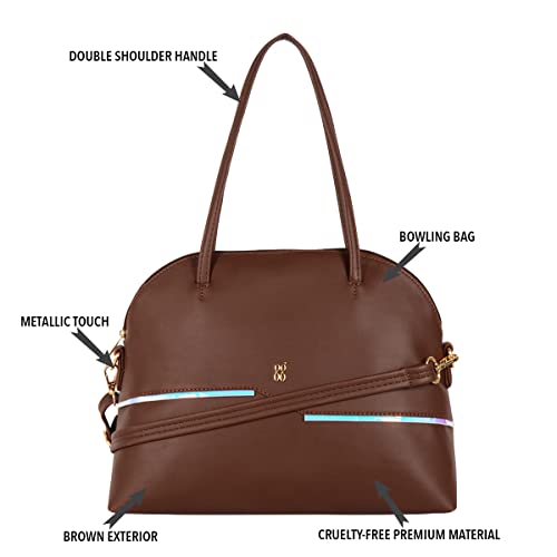 Baggit Womens Lxe Zipzap Bowling Bag- Brown - Image 2