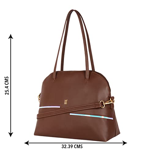 Baggit Womens Lxe Zipzap Bowling Bag- Brown - Image 3