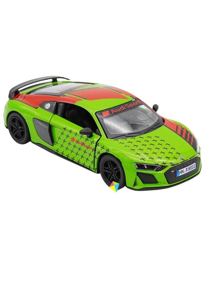ماياترا نموذج سيارة رياضية مصبوبة بمقياس 1:38 من طراز Kinsmart Audi R8 Coupe Livery Edition من Mayatra - إصدار محدود (أخضر) - Image 1