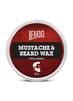 Beard And Mustache Wax, 50 Gm | Beard Wax For Beard & Mustache Styling | Long Lasting Extra Strong Hold Wax For Men | Beard Hair Wax For Smooth, Shiny & Healthy Beard