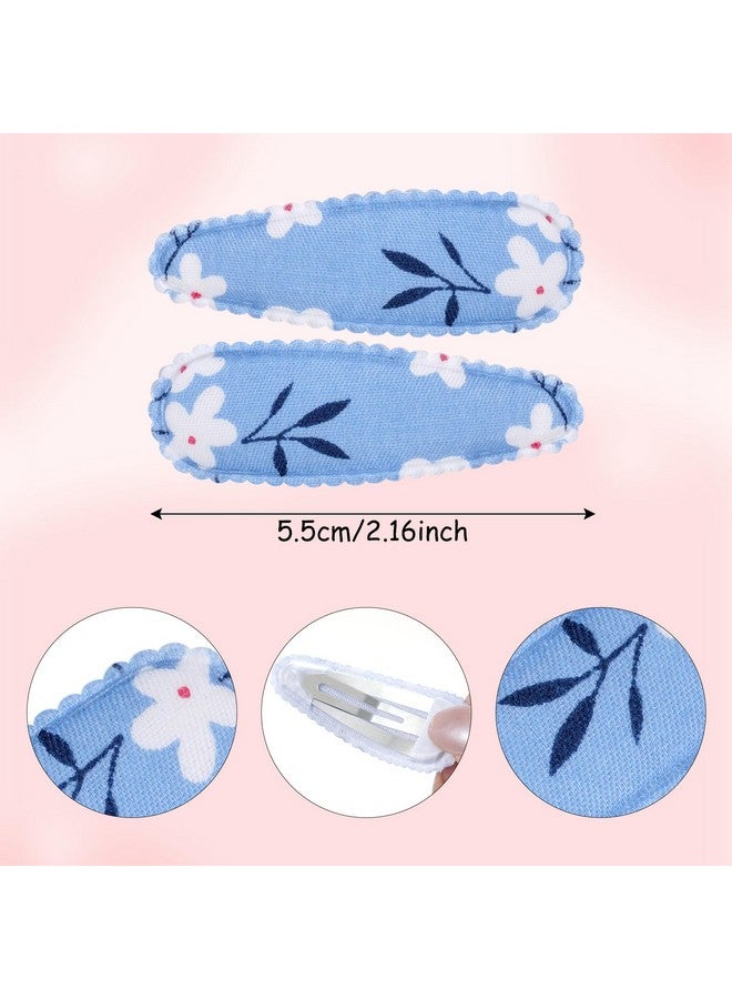 Nydotd Nydotd 40pcs Girls Hair Clips Floral Print 2.2 inch Baby Toddler Snap Hair Clips Flower Patterns Wrapped by Cloth Hair Barrettes Non Slip Hairpins Hair Accessories for Baby Girls Infants Kids - Image 3
