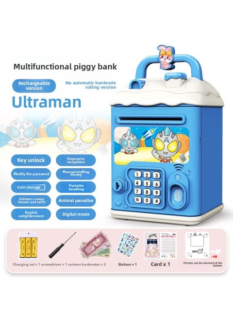 Piggy Bank 2024 Girls Children Can Access Only In And Out Password Savings Box Boys Day-Color:Q Version Superman [password + Key⭐Manual Version] Fast Charging Model (second Generation)